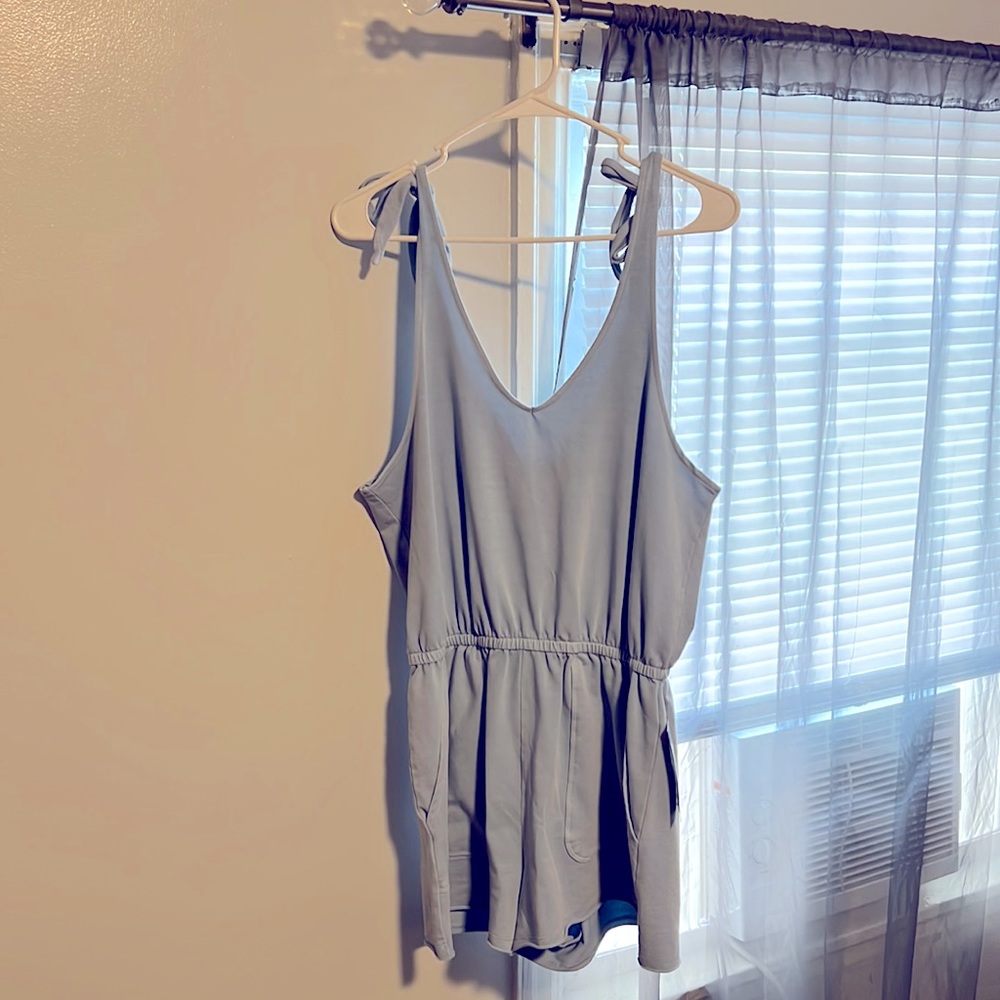 Light Blue Romper with Pockets Size Large
